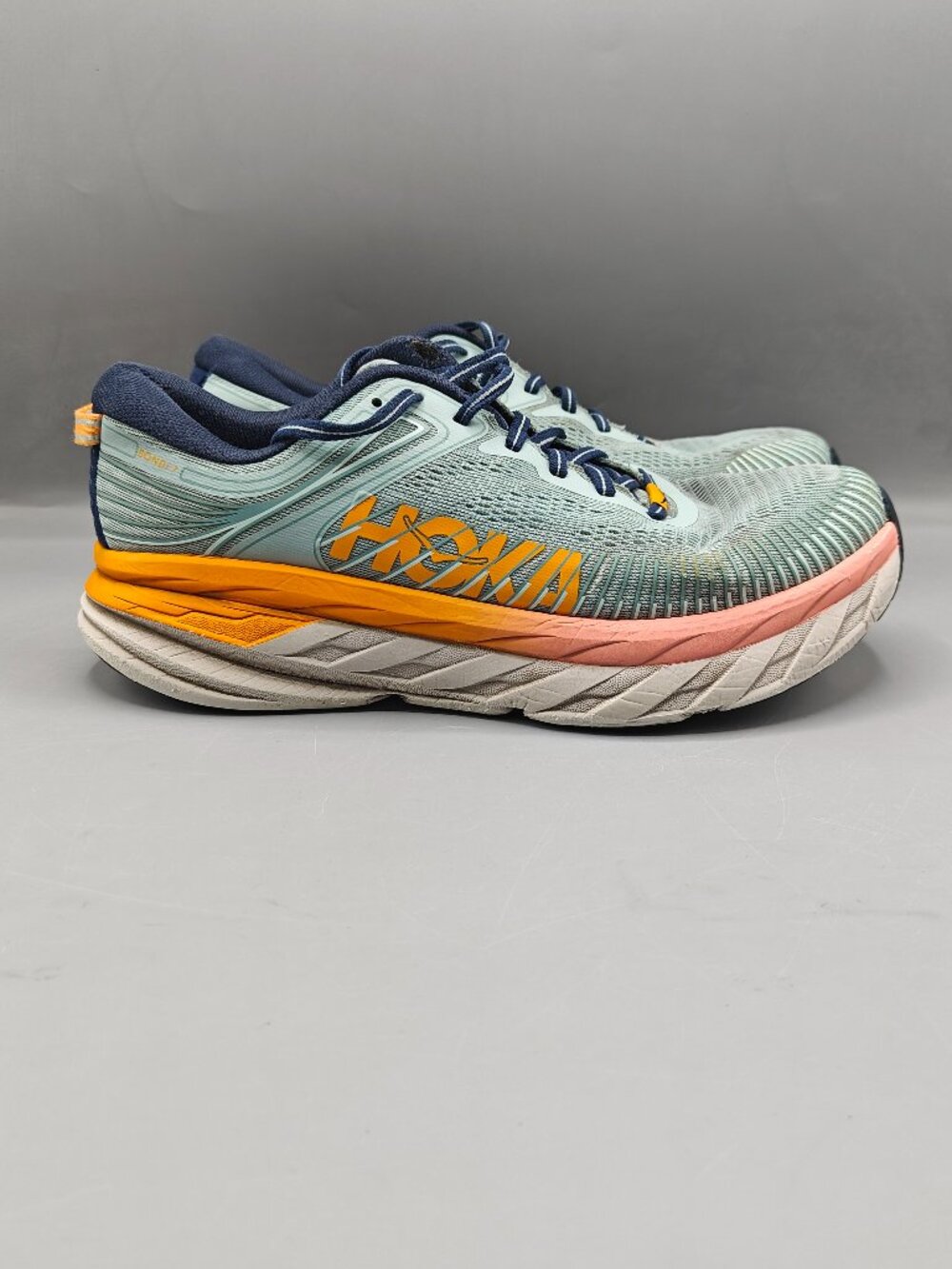 Hoka One One Bondi 7 Shoes Women's Size 9.5 Blue Running Athletic 1110519 BHBL